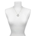 thumbnail image 3 of Delight Jewelry Silvertone Om in Circle with Clear Crystal Live Ring Charm Necklace, 18", 3 of 4