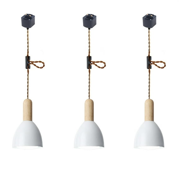 JLOWCO Adjustable Height Track Lighting Hanging Pendant Light H Type Kitchen Pendant Lighting Over Island 3 Pack White Island Pendant Lights for Kitchen (LED Bulb Include)