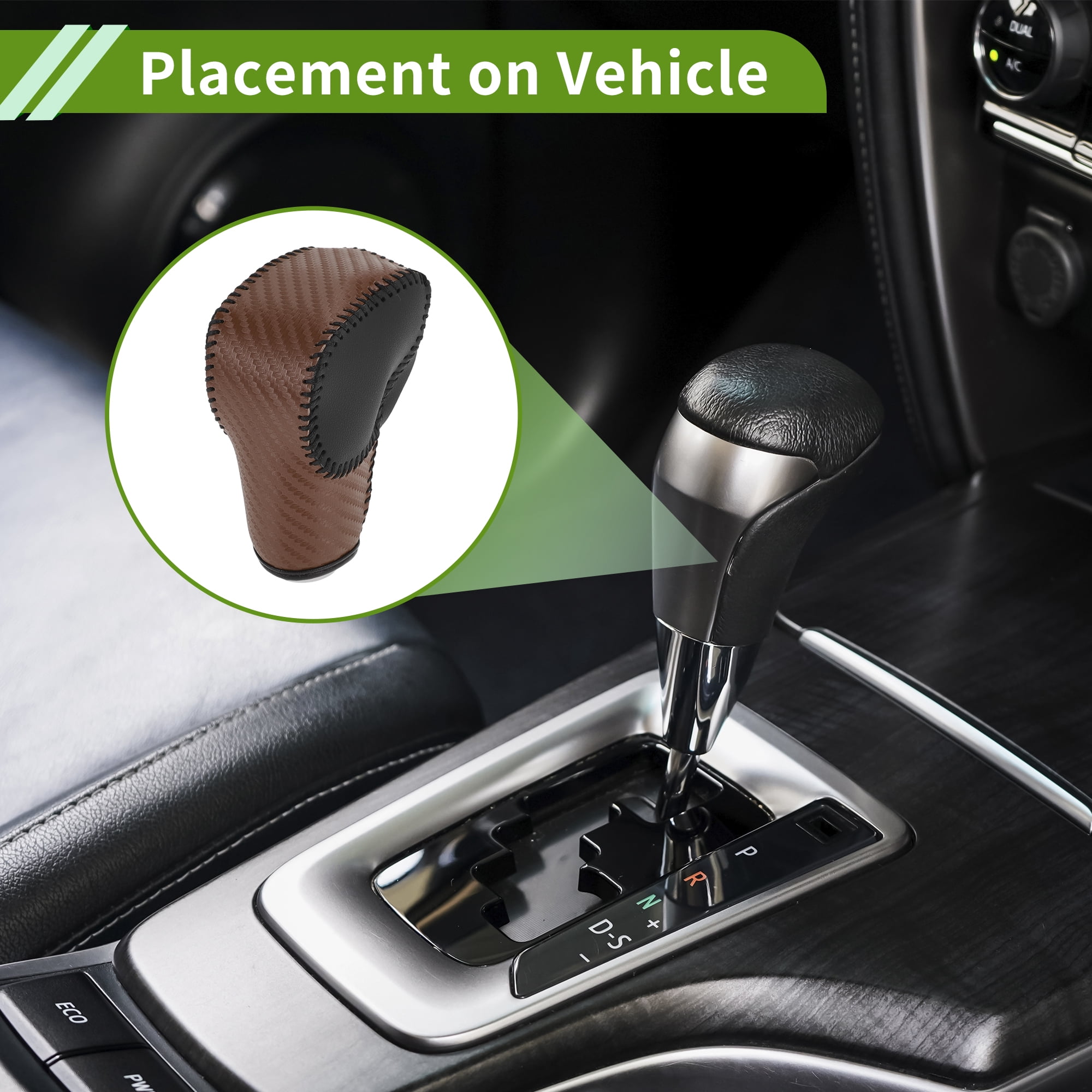 Unique Bargains Gear Shift Knob Cover for Ford 2019-2022 Anti-Slip Faux Leather