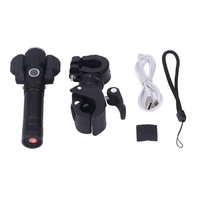USB Rechargeable Flashlight, Triple Head Flashlight High Brightness Shock Resistant For Cycling