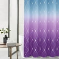 thumbnail image 6 of Small Shower Curtain Ombre Blue Shower Curtain Set with Hooks Water Repellent Modern White Shower Curtain Linen Fabric Shower Curtains for Bathroom Bathtub Hotel, 36x72 inch, Purple Blue, 6 of 6