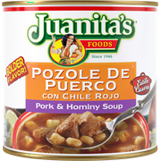Juanitas Foods Ready to Serve Pork Pozole with Red Chile Soup, 25 oz Can
