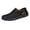 Black, variant on Mens Leather Penny Loafers Slip On Driving Shoes Lightweight Comfort Flat Casual Business Shoes Retro Suede Hand Sewn Breathable Soft Sole（Red，Size 7)