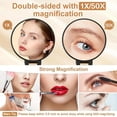 thumbnail image 4 of 50X Magnifying LED Lighted Makeup Mirror - Handheld Double-Sided Folding Cosmetic Mirror for Detail Application & Travel, Compact Design, 4 of 8