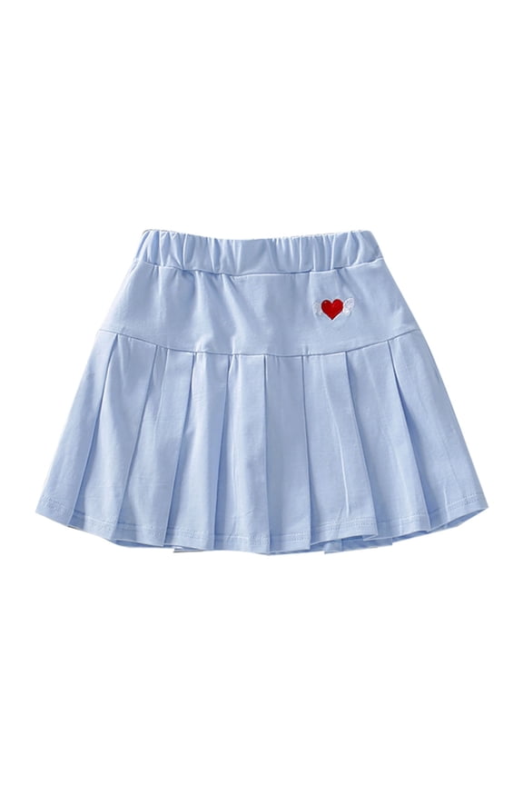 Flower Girl Dresses Skorts Skirts Flared Plain Pleated Skater Skirt Sport Skirt Toddler Girls ,Size 9 Years-10 Years