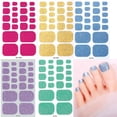thumbnail image 2 of Waterproof Glitter Toe Nail Stickers 22pcs Summer Bling Bling Shiny Gradient Self Adhesive Foot, 2 of 8