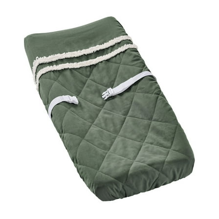 Sweet Jojo Designs Diamond Tuft Green and Ivory Changing Pad Cover