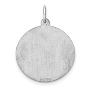 925 Sterling Silver Solid Polished back Brocaded Letter Name Personalized Monogram Initial T Charm 27x20mm Wide Pendant