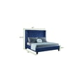 thumbnail image 6 of Allen Queen 6 Pc Vanity Tufted Upholstery Bedroom Set made with Wood in Blue, 6 of 19