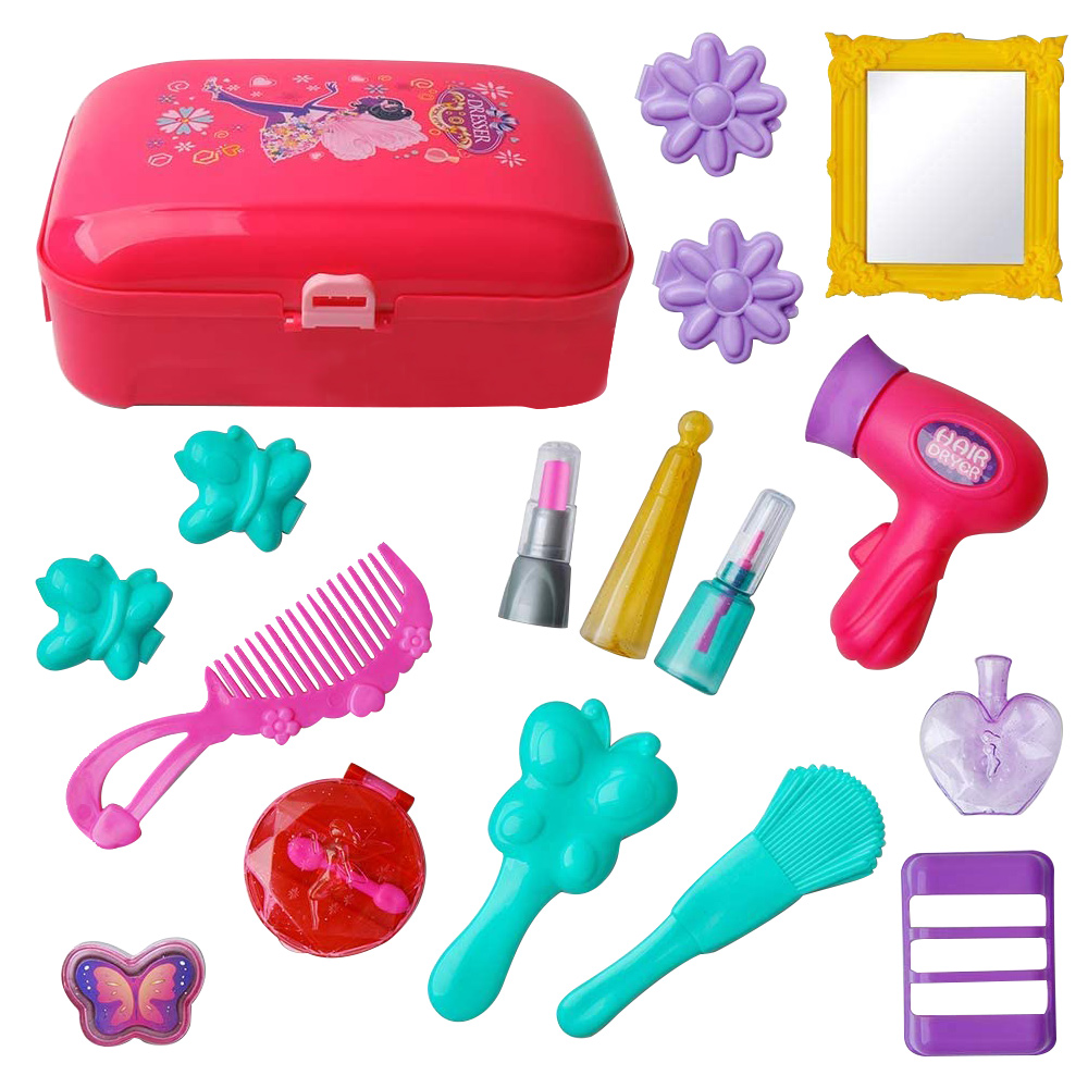Pretend Makeup for Girls, Kids Pretend Play Makeup Kit with Case for