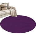 thumbnail image 2 of Pure Dark Purple Round Area Rug 3.3 FT, Non Slip Small Entryway Kitchen Mat, Simple Solid Color Washable Soft Circular Rug Non-Shedding Door Mat for Bathroom Playroom Kids Room, 2 of 9