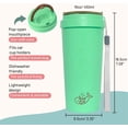 thumbnail image 4 of 16oz Cup, Rice Husk Fibre, BPA-Free, Double Wall Insulation Reusable Coffee Cups, On-The-Go Travel Mug, Screw Tight Lid, Textured Grip, Ultra Lightweight Coffee Cup (Mint, 16oz), 4 of 4