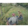thumbnail image 2 of Camille Pissarro 24x20 Black Ornate Framed Double Matted Museum Art Print Titled: Young Peasant Girls Resting in the Fields Near Pontoise (1882), 2 of 5