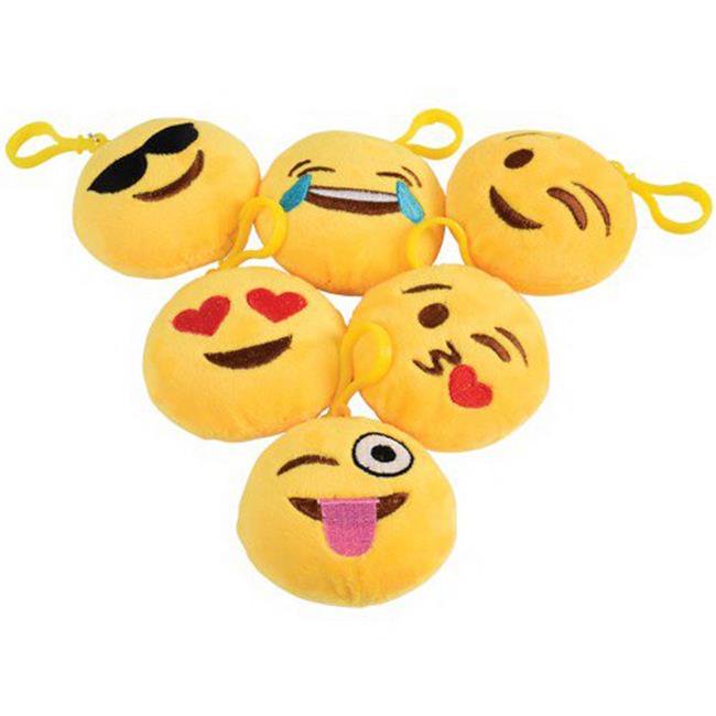 US Toy SB652 Emoji Clip Plush Toy Pack of 12