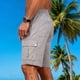 thumbnail image 5 of Ceisia Men's Relaxed Fit Linen-Look Cargo Shorts with Multi-Pocket & Elastic Drawstring Waist Gifts, 5 of 9