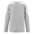 thumbnail image 5 of TKLPEHG Women's Blouses Crew Neck Lace Stitching Shirt Fashion Lightweight Long Sleeve T Shirt Loose Fall Tops Solid Color Casual Comfy Blouses Pullover (Gray,M), 5 of 5