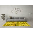 thumbnail image 3 of Ahgly Company Machine Washable Indoor Square Abstract Yellow Modern Area Rugs, 7' Square, 3 of 4