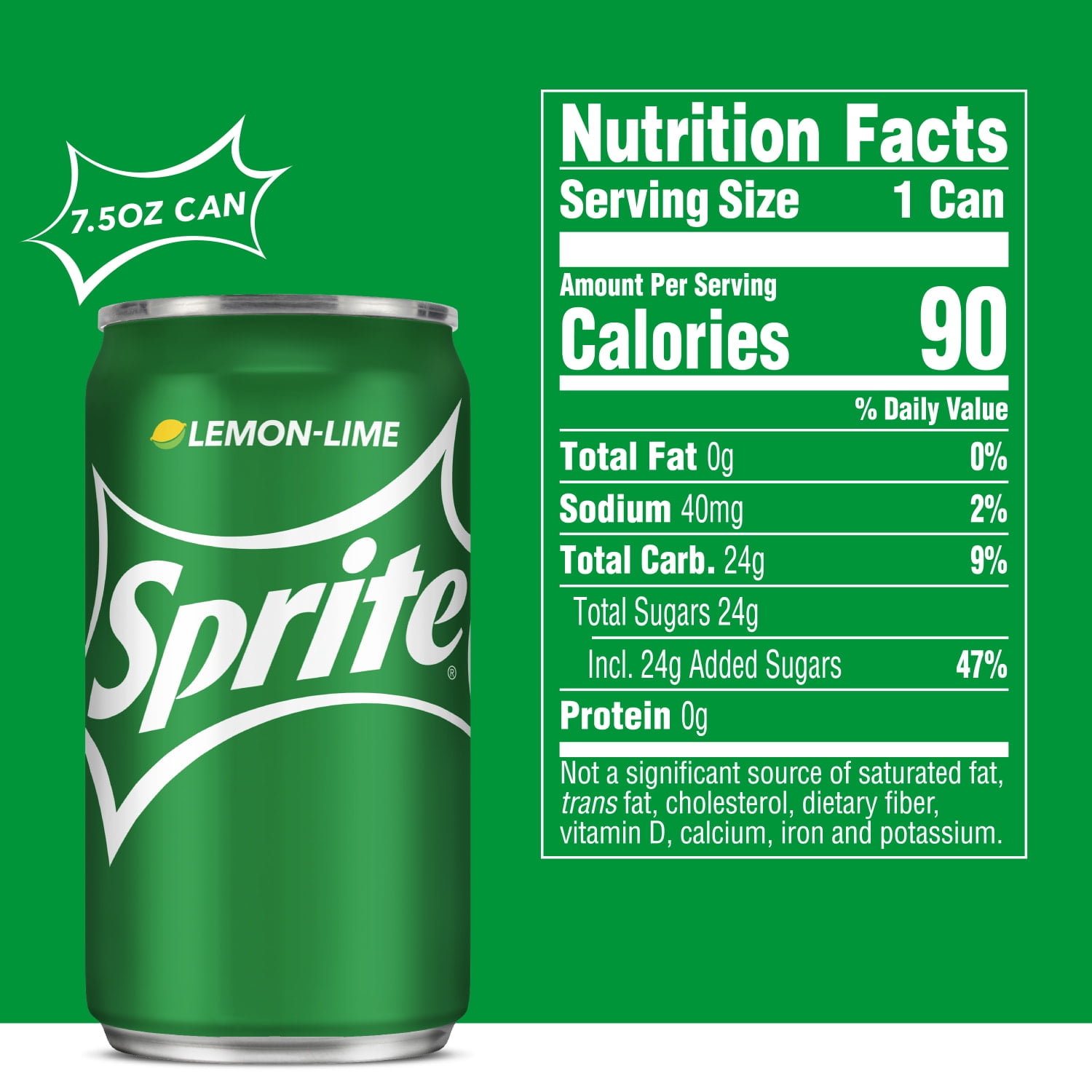Sprite label nutrition facts
