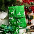 thumbnail image 5 of Reindeer Christmas Wrapping Paper Roll Metallic Green Solid Color Gift Wrap for Christmas Fathers Day Baby Shower, Gender Reveal Party, Hanukkah - Mini Roll - 17 In X 32.8 Ft(46.5 sqft), 5 of 13