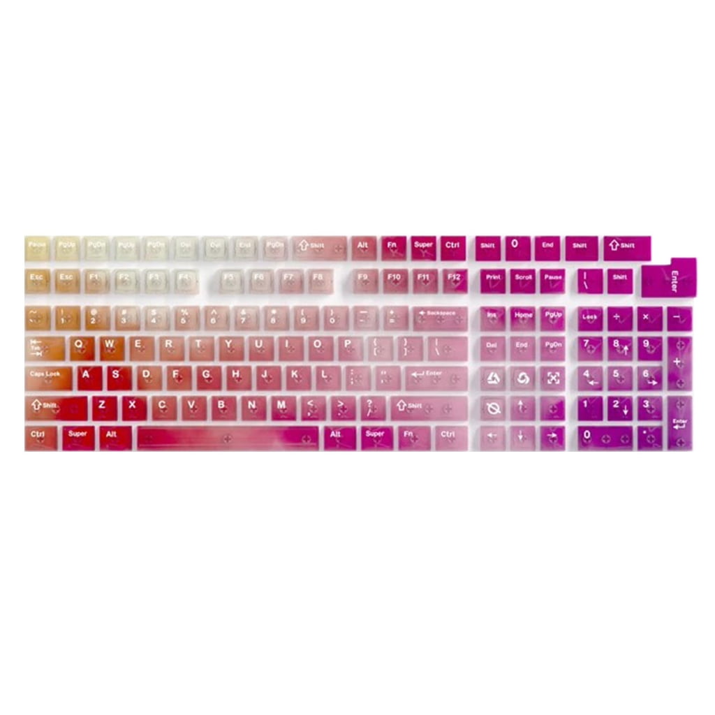 132 Rainbow Colored Keycaps PC Shine Through Design Ergonomic Typing Experience For Gaming Keyboards