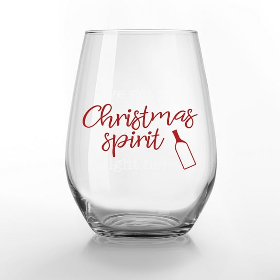 Creative Products Christmas Spirit 15 oz. Printed Stemless Wine Glass
