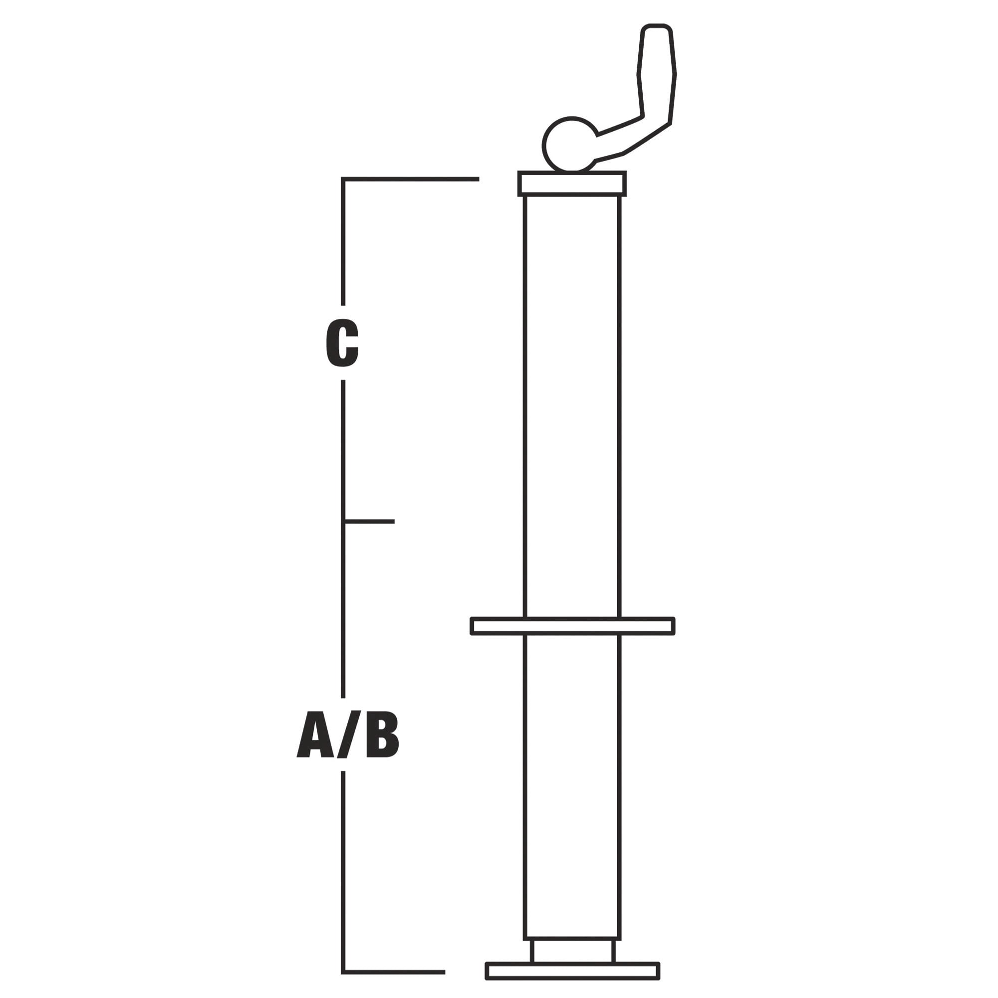 Ultra-Tow XTP Fast-Action Square Tube Trailer Jack, 2000-Lb., Topwind, A-Frame Mount, Bolt-On