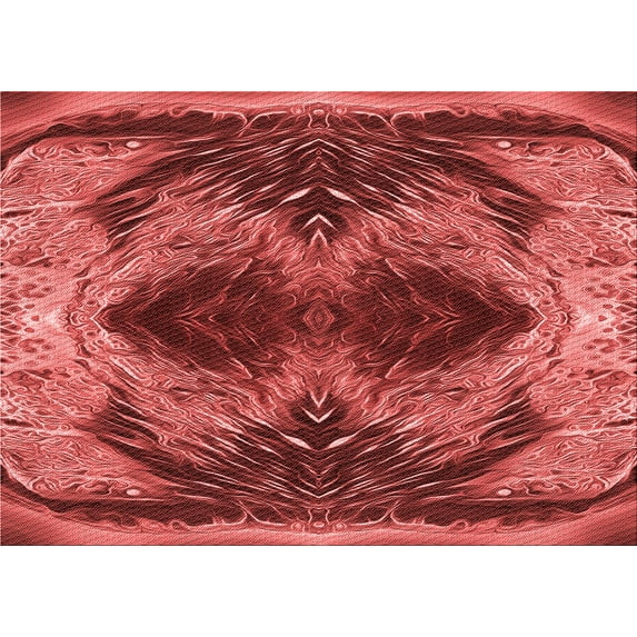 Ahgly Company Indoor Rectangle Patterned Bean Red Area Rugs, 2' x 5'