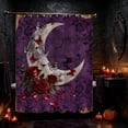 thumbnail image 4 of Yhmxh Halloween & Fall Shower Curtain with 12 Hooks, Gothic Moon Cute Ghost Autumn Cat Pumpkin Bathroom Curtain Set, Waterproof Polyester Bath Curtain for Bathroom Home Decor, 4 of 6