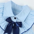 thumbnail image 6 of LOOK! Auroural Children's Solid Color Lapel Sleeveless Bow Dress Girls' Summer College Style Casual And Comfortable Dress（2-8Y）, 6 of 7