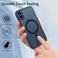 thumbnail image 4 of for iPhone X/XS Case - MagSafe Compatible, Slim Translucent Matte Skin Feeling Shockproof Protective Anti-Scratch Case, Dark Blue, 4 of 5