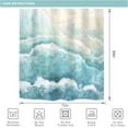 thumbnail image 5 of Extra Long Beach Ocean Wave Shower Curtain for Bathroom Decor 72Wx84H Teal Blue Coastal Nautical Sea Modern Minimalist Art Printed Fabric Polyester Waterproof 12 Pack Plastic Hooks, 5 of 6