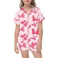 thumbnail image 2 of Teen Silk Pajamas Kids Valentines Day Pjs Short Sleeve Bow Button Down Sleepwear Boy Pajamas Size 12-13 Years, 2 of 3