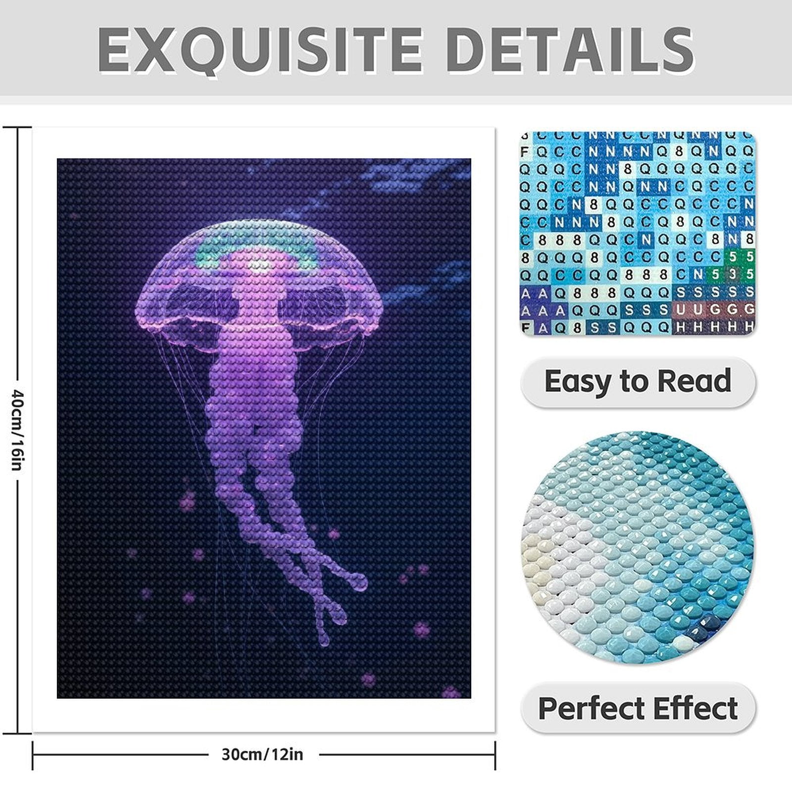 Diamond Art Kit for Adults, Translucent Aquatic Glow Boss Diamond Painting for Adults Beginners, 5D DIY Diamond Art Painting Kits, Colorful Diamond Painting Craft for Home Decor 12x16
