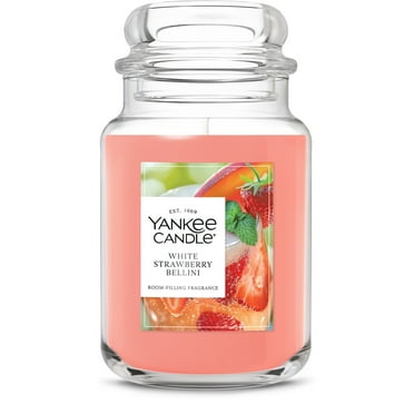 Yankee Candle White Strawberry Bellini Original Large Jar Scented Candles, 22 oz