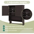 thumbnail image 5 of Brown Wall Cabinet with Towel Bar - Medicine Cabinet with Adjustable Shelves, Over Toilet Cabinet for Laundry Room Kitchen, 5 of 19