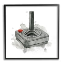 Stupell Industries Vintage Video Game Joystick Art for Kids Painting Black Framed Art Print Wall Art