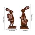 thumbnail image 3 of Usmixi Rustic Iron Bunny Pair Decor Metal Rabbit Figurine with Vintage Finish Tabletop Patio Ornament for Home Shelf Garden Display Photo Styling Accent 1 Set, 3 of 5