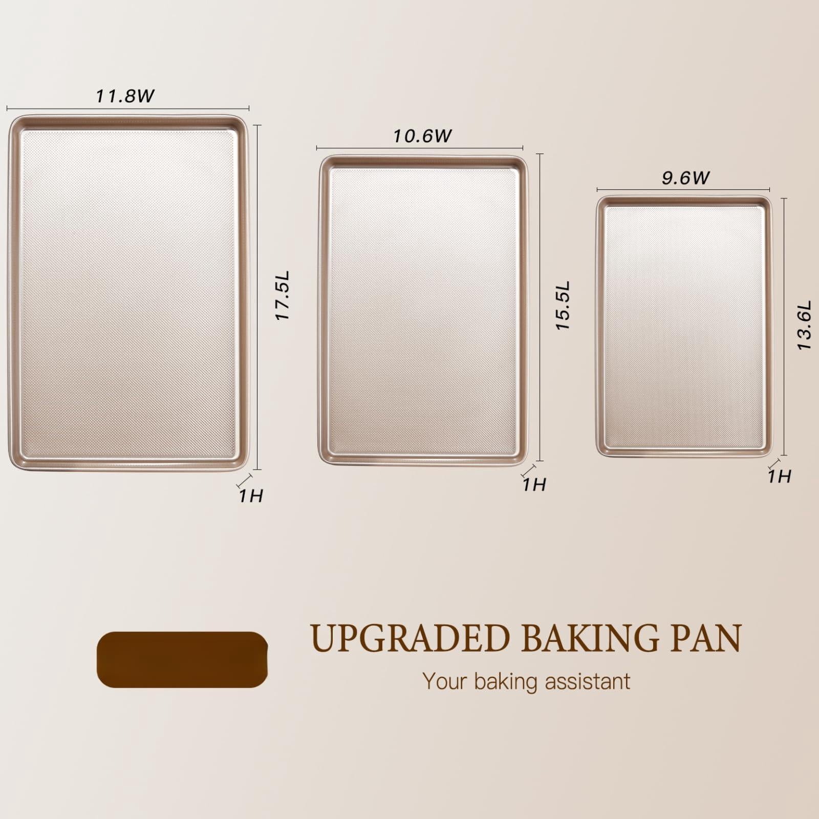 Baking Sheet Set of 3 Nonstick Carbon Steel Cookie Sheets for Oven