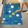 thumbnail image 2 of Yayeee Bath Rug for Bathroom Floor Non Slip Contour Fluffy Soft Absorbent Mat, 20"x24", Blue Abstract, 2 of 7