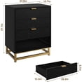 thumbnail image 3 of Homhougo Dressers for Bedroom 4 Drawer, Chest of Drawers with Metal Base, Modern Dresser Chest Cabinet Organizer, Large Dresser for Living Room, Hallway, Closet(Black), 3 of 7
