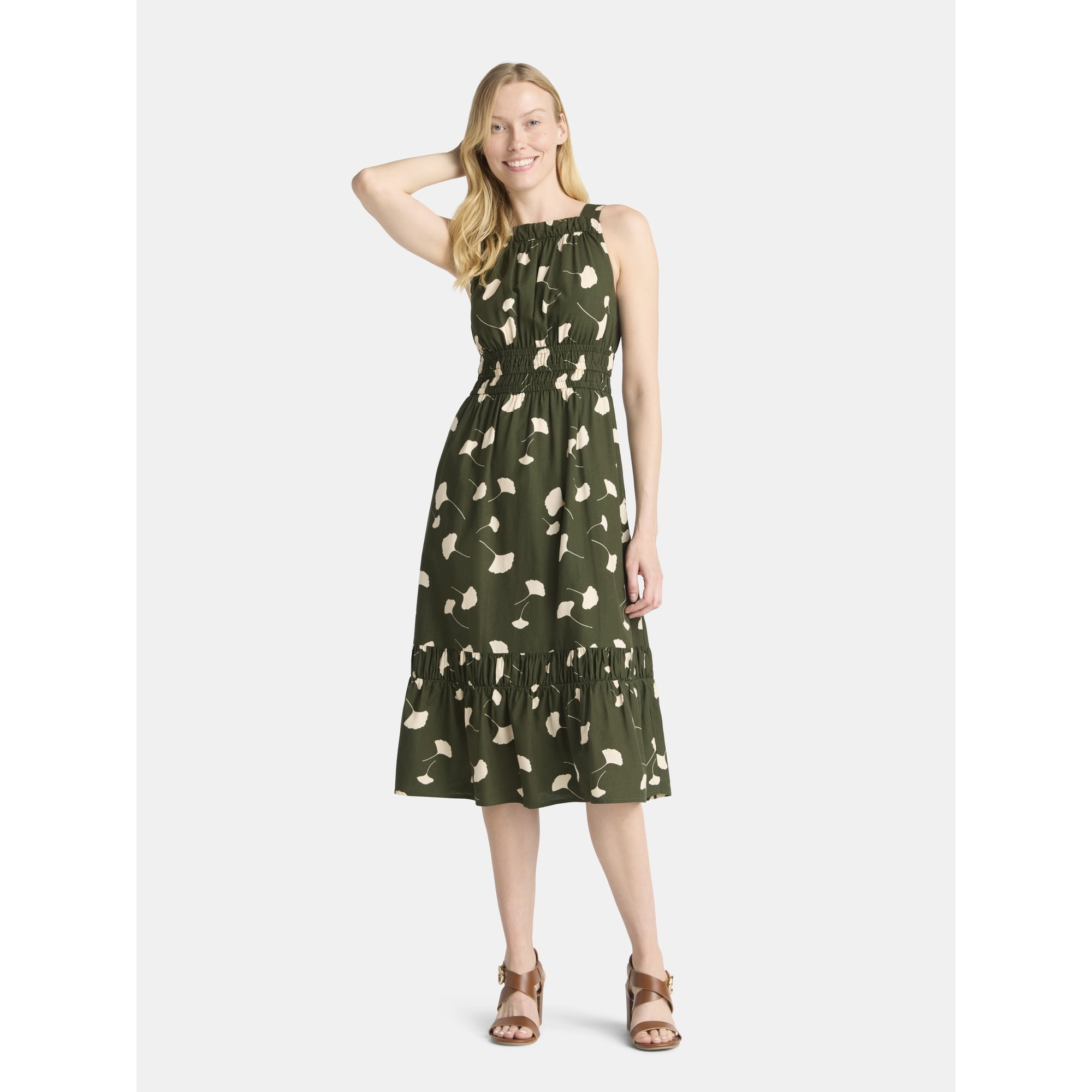 Time and Tru Women's and Women's Plus Sleeveless Midi Dress, Sizes XS-4X