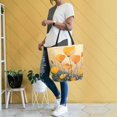 thumbnail image 6 of Open Top Canvas Tote Bag with Zipper Reusable Shopping Bag 13.5x15" Roomy Carryall Yellow Flowers on The Grass, 6 of 9