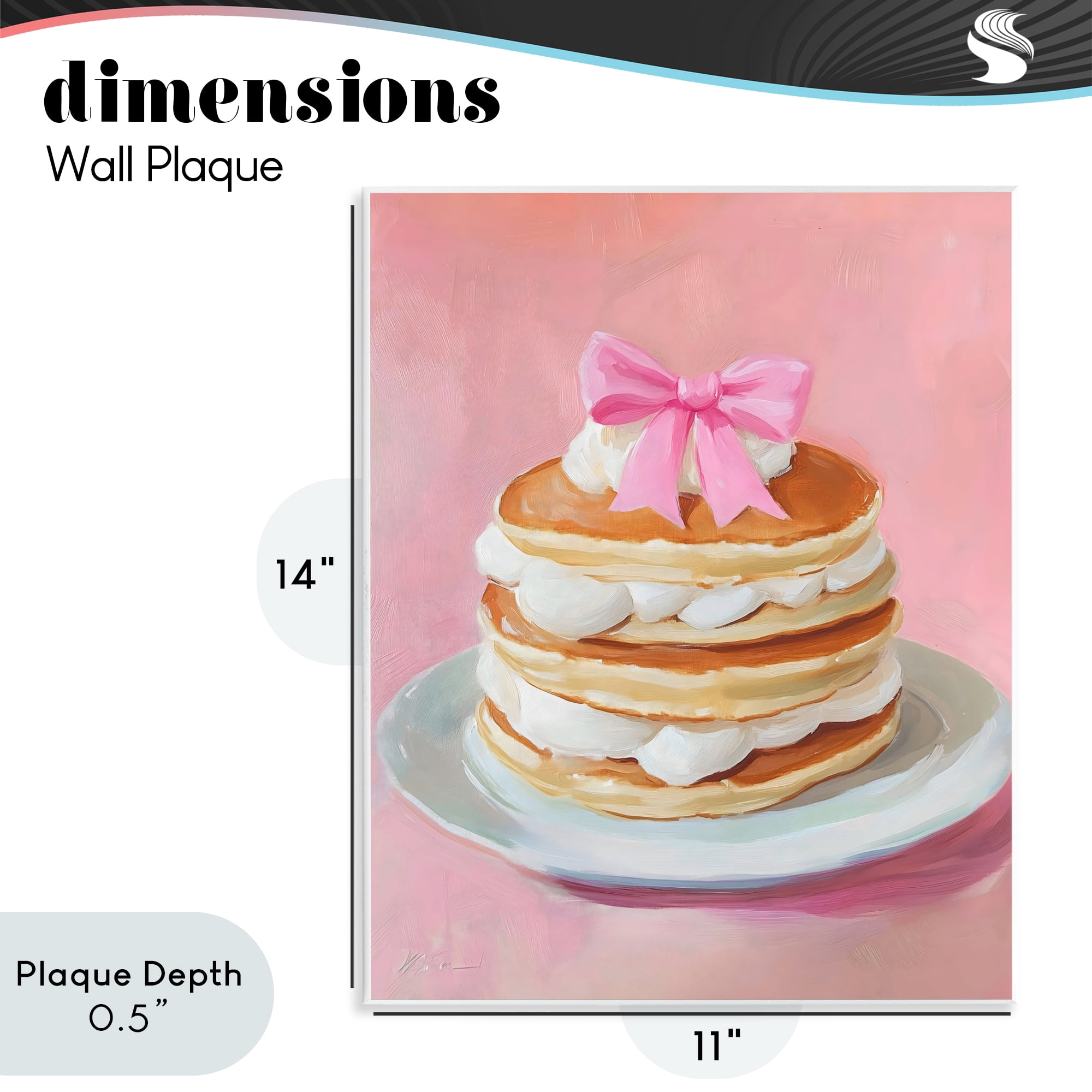 Stupell Industries Coquette Pancakes with Whipped Cream Wall Plaque Art, design by The Prints Vibe