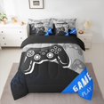 thumbnail image 2 of Manfei Game Console Print Twin Bedding Sets 7-Piece, Black Grey Blue Bedding Comforter Set, Video Gaming Player Reversible Sheet Sets, Microfiber Bedroom Decor, 2 of 7