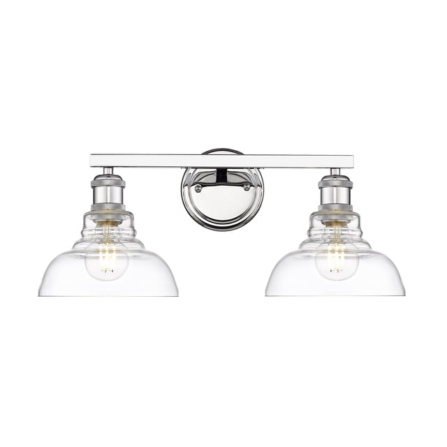 Carver 2-Light Vanity Light in Chrome with Clear Glass