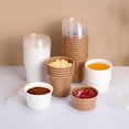 thumbnail image 4 of Vaso de papel desechable para salsa, vaso pequeño para ingredientes, vaso de papel kraft con doble revestimiento, caja para frutos secos, envase para pudín, helado, vaso para fiesta, pastel, 4 of 5
