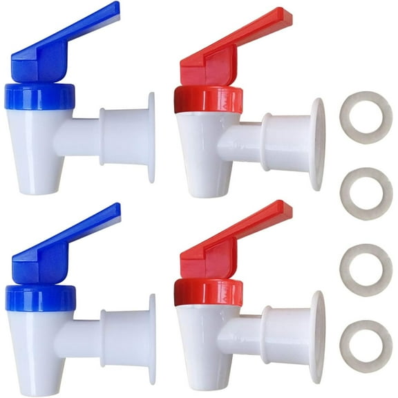 Replacement Cooler Faucet - 2 Blue and 2 Red Water Dispenser Tap Set - Internal Thread Plastic Spigot.…