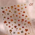 thumbnail image 3 of Nail Accessories 5D Embossed Autumn Maple Leaves Nail Stickers for Thanksgiving Day Fall Decals Self Gold Maple Leaf Decoratives for DIY, 3 of 3