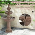 thumbnail image 2 of MAGIC UNION Outdoor Garden Water Fountains, 48.4''H Italian Style Fountain and Waterfall Outside, 3-Tier Large Bubbler Cascading Indoor Floor Fountain Features with Pump for Home Yard Decor (Brown), 2 of 8