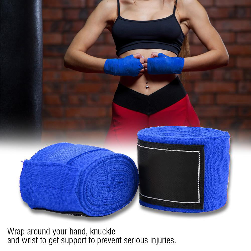 2pcs 2.5m Sports Cotton Kick Boxing Bandage Sanda MMA Wrist Hand Gloves #3YE 